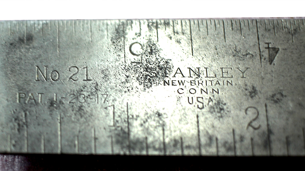 Maker's mark and patent date, No. 21 Stanley, 1-17-23