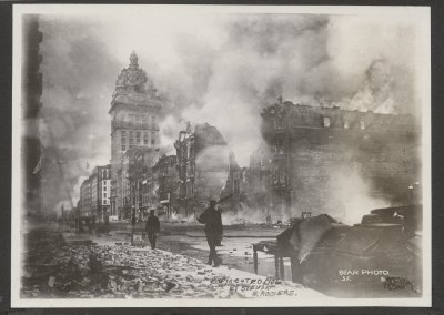Fire along Market St, San Franscisco, 1906