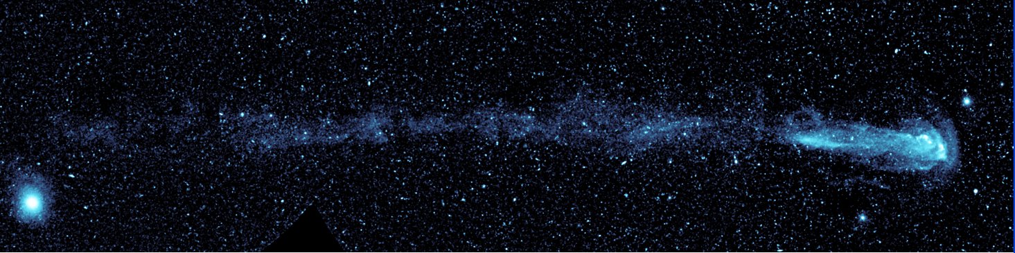 Mira, leaving a trail behind itself as it hurtles through space…
