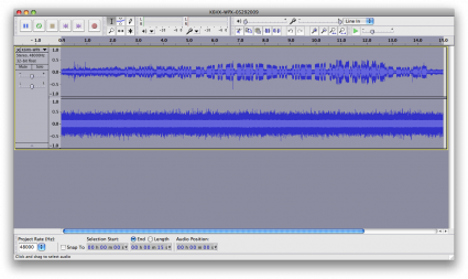 Audio File, normalized, viewed in Audacity