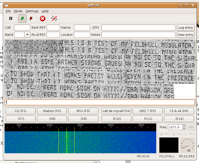 My Feldhell Modulation decoding inside gMFSK