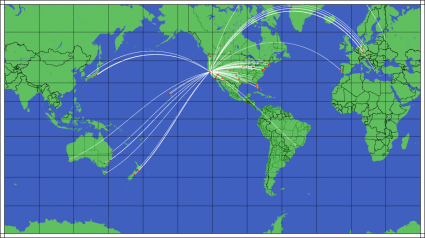 Stations heard on 30m via WSPR