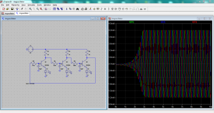 LTSpice simulation of a ring oscillator